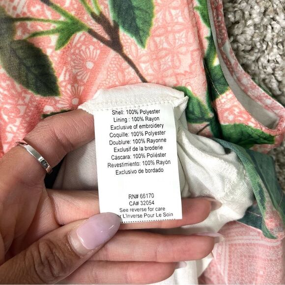 Pankaj & Nidhi Dress Women’s 6 Butterfly Garden Beaded Neck Sleeveless Midi - Picture 7 of 10